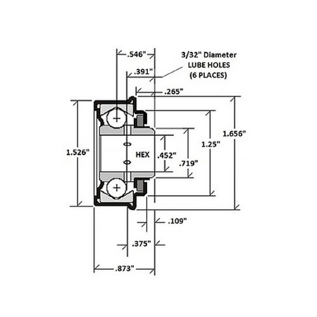 1Stsource Products Flanged Bearing 1SP-B1030-2 1SP-B1030-2